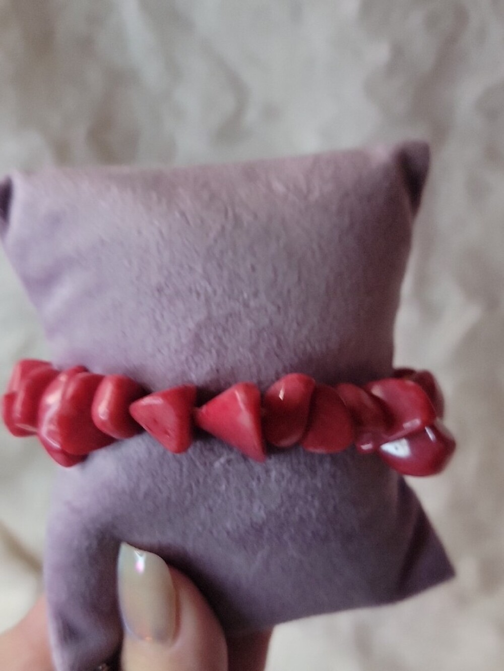 Pink Thulite Stretch Bracelet - Picture 5 of 6